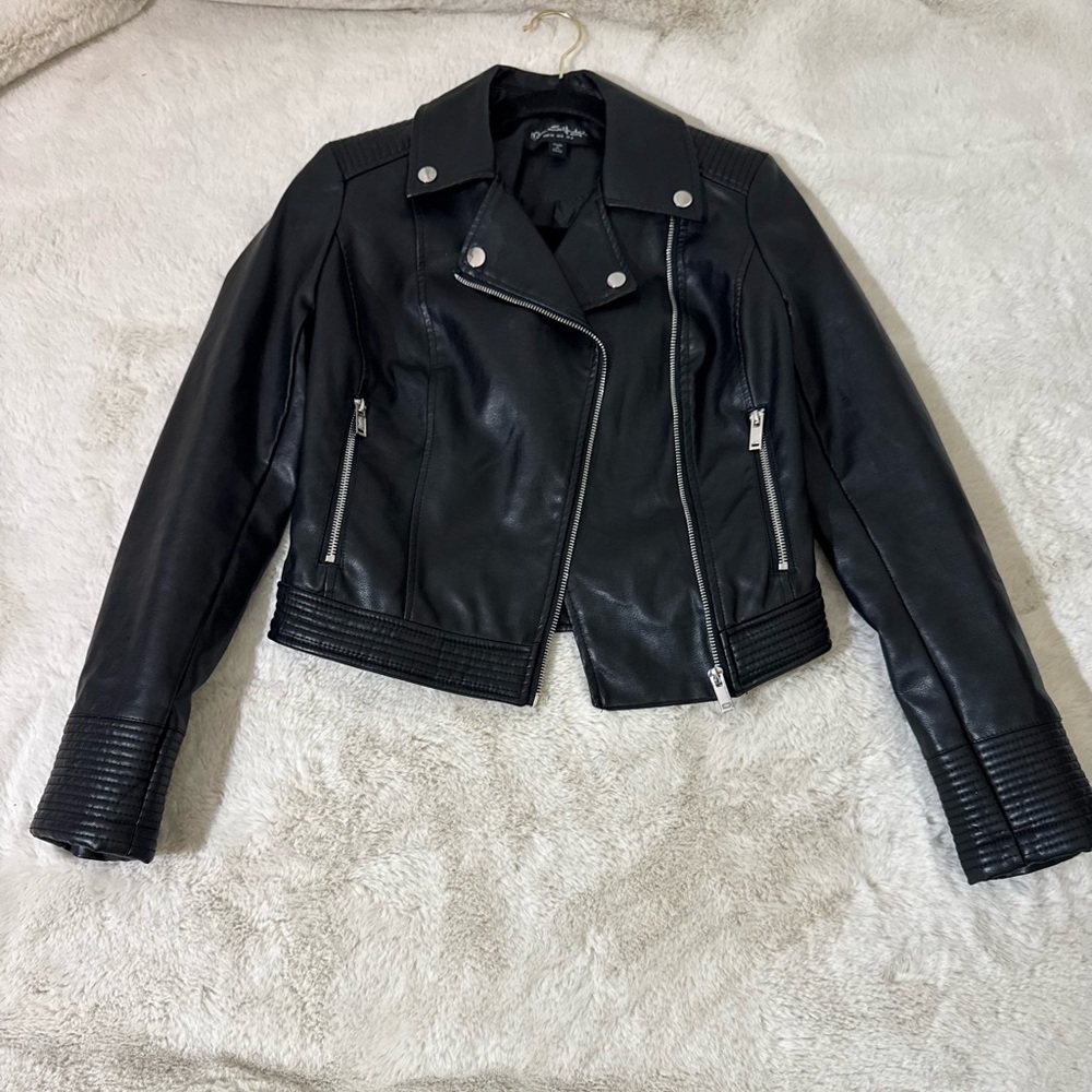 Miss Selfridge Black Leather Biker Jacket